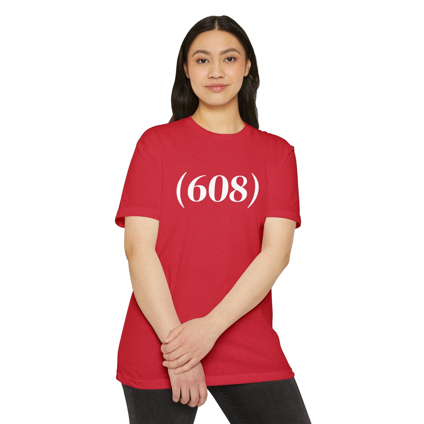 (608) Area Code T-Shirt — Wisconsin Pride Graphic Tee